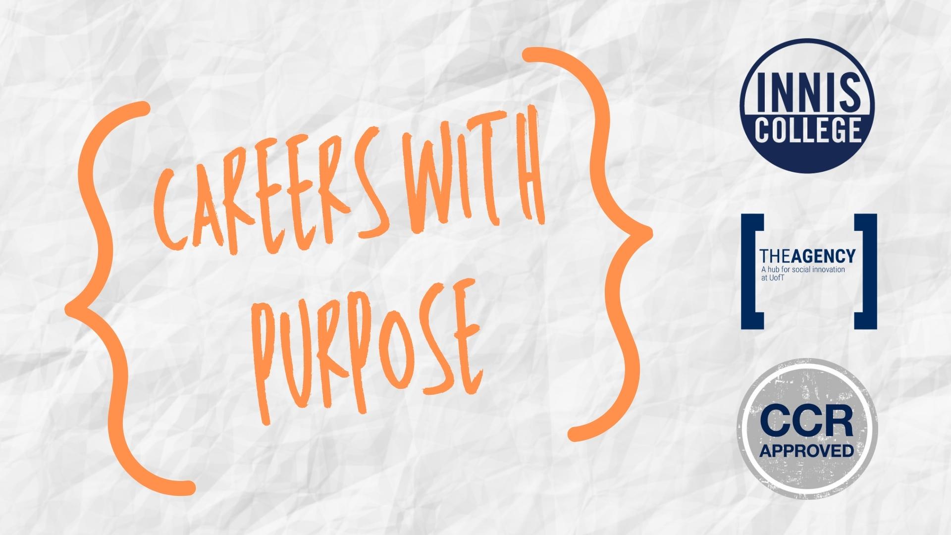 event header image with "Careers with Purpose" written in orange on a crumpled paper background